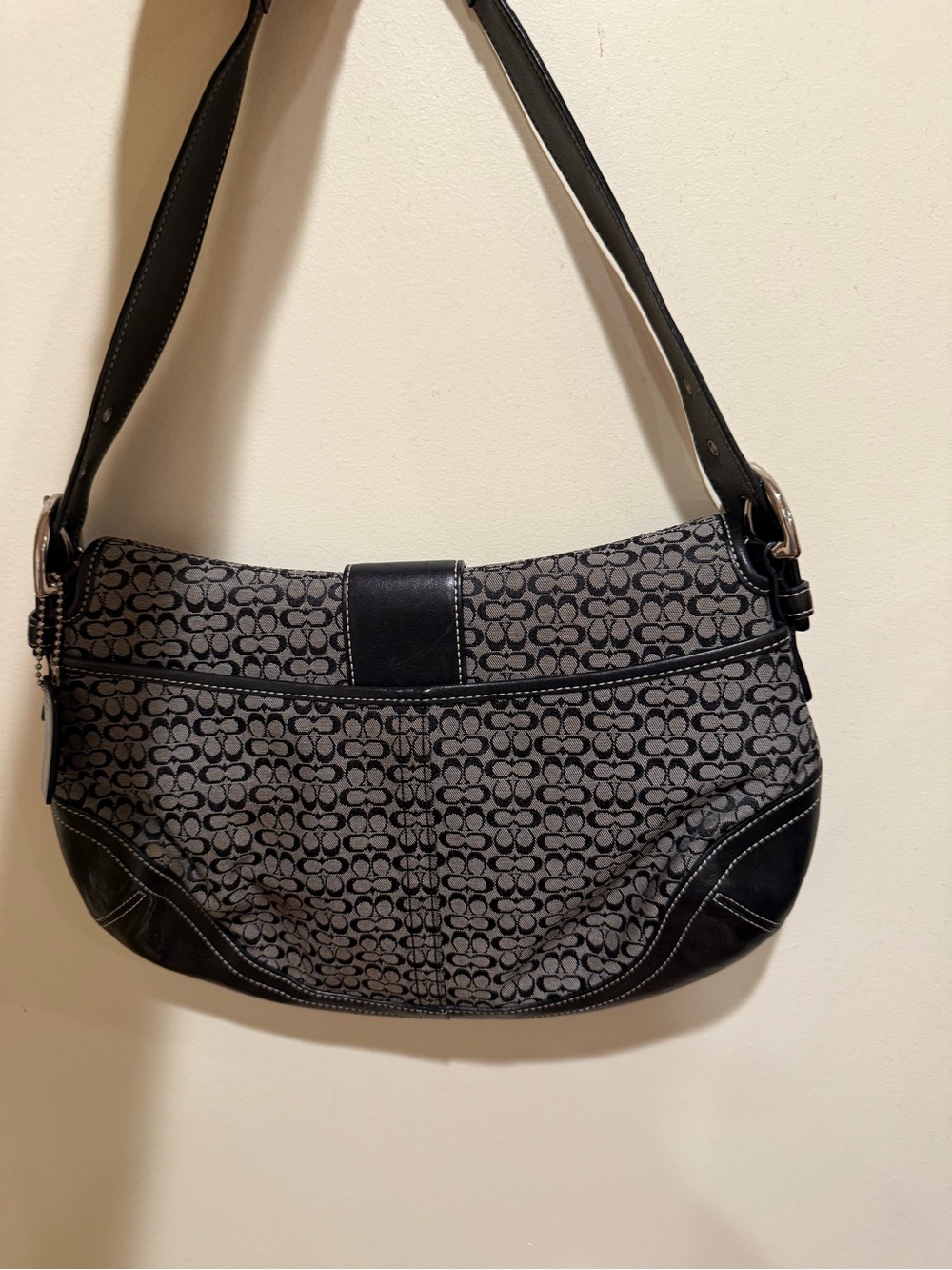 Coach Black and Gray Signature Shoulder Bag - Picture 2 of 2
